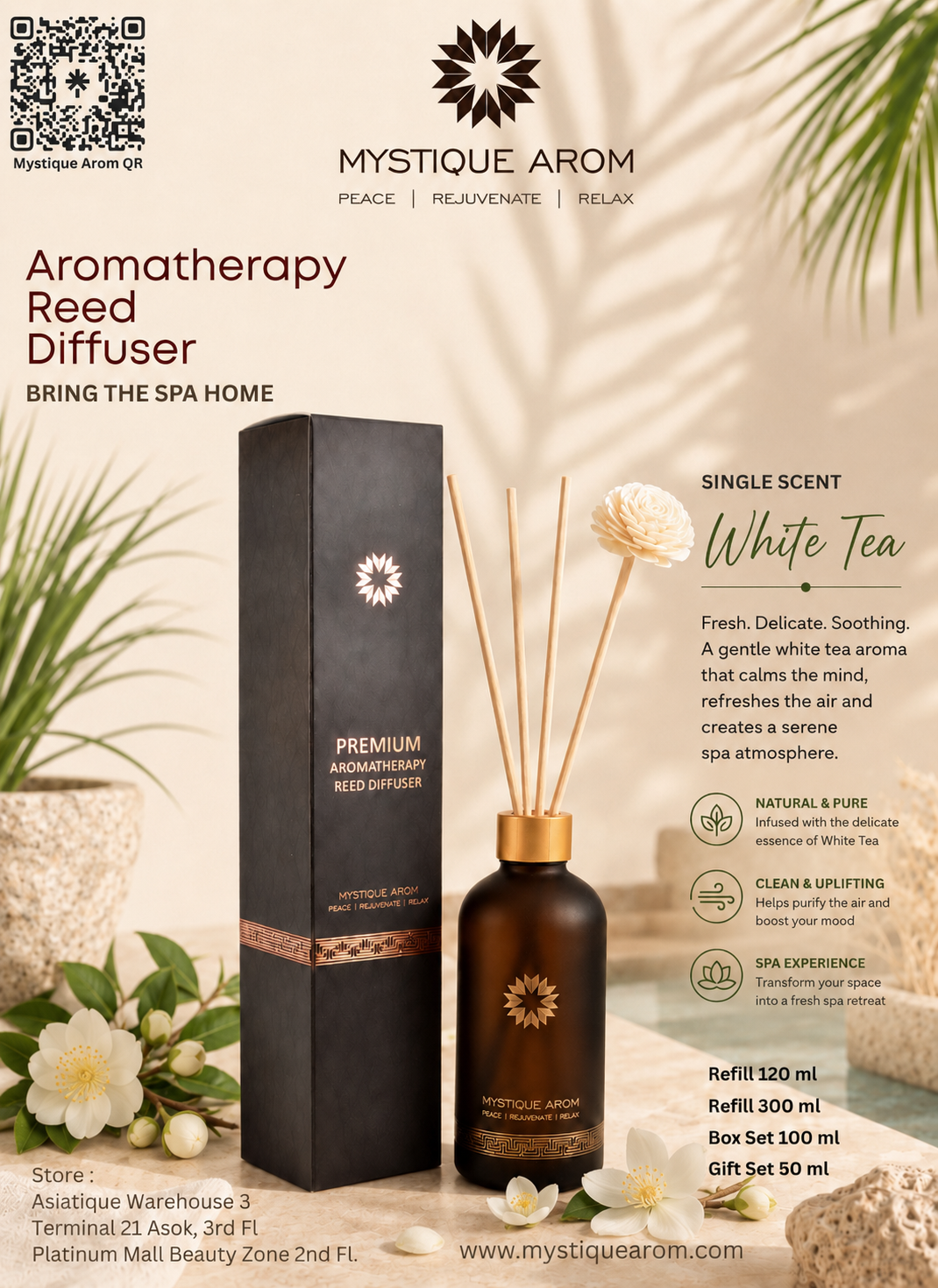 White Tea - Premium Aromatherapy Reed Diffuser 100 ml