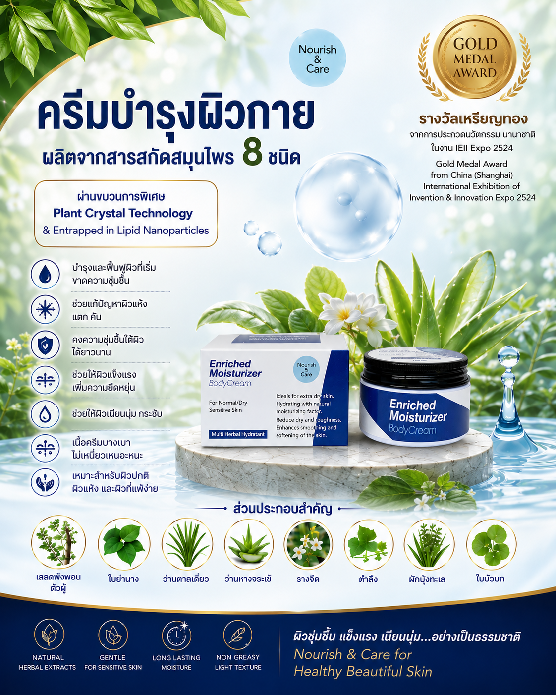 พรรณชาติ เอ็นริช มอยซ์เจอร์ไรเซอร์ บอดี้ ครีม