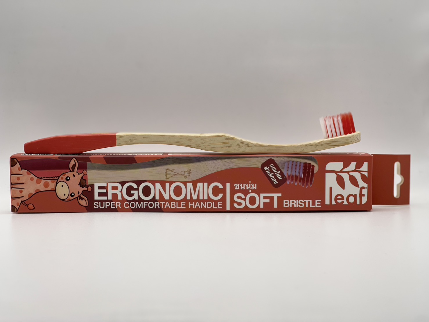 leaf ERGONOMIC BAMBOO TOOTHBRUSH - SOFT (smaller bristle head)