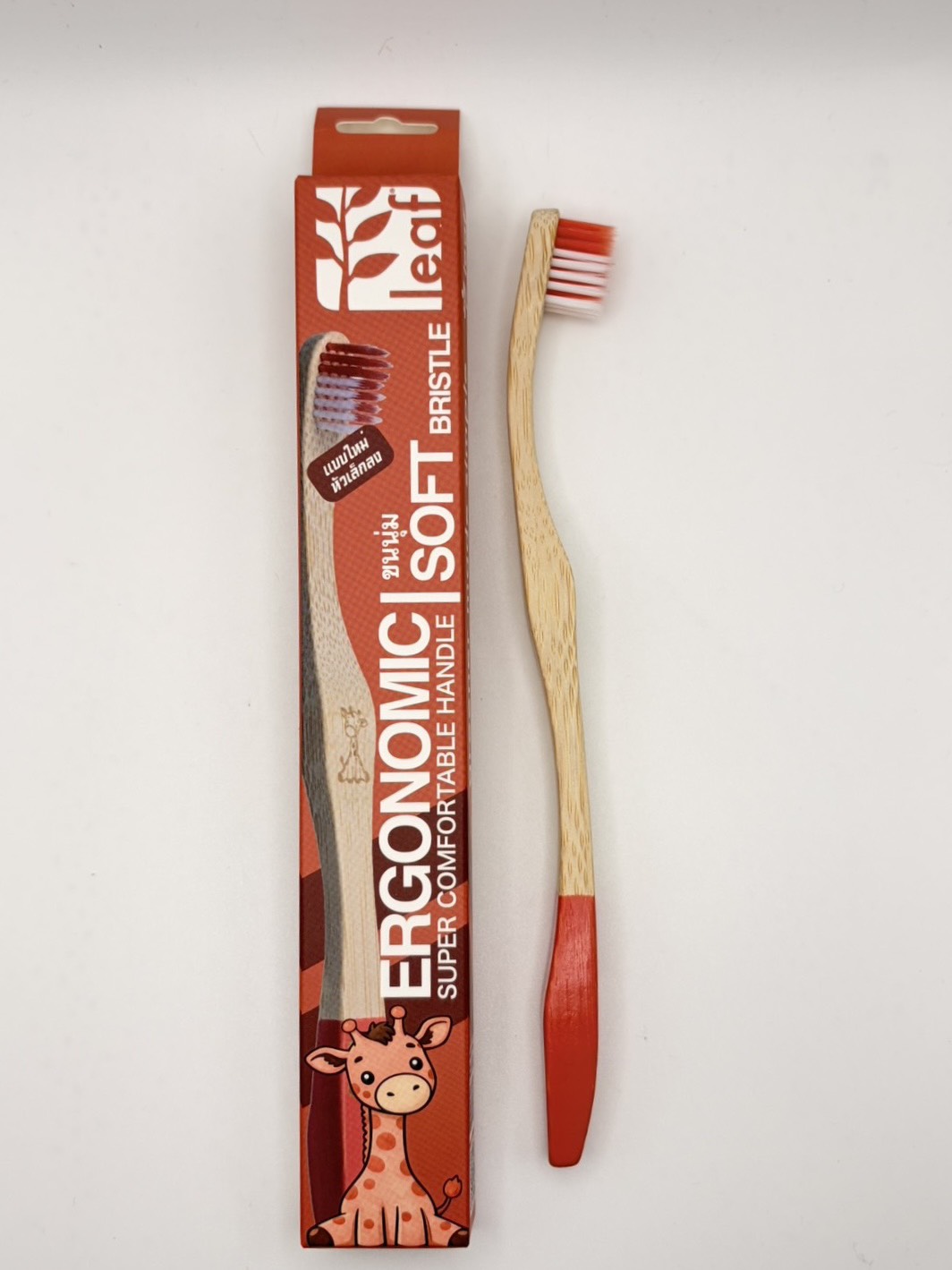 leaf ERGONOMIC BAMBOO TOOTHBRUSH - SOFT (smaller bristle head)
