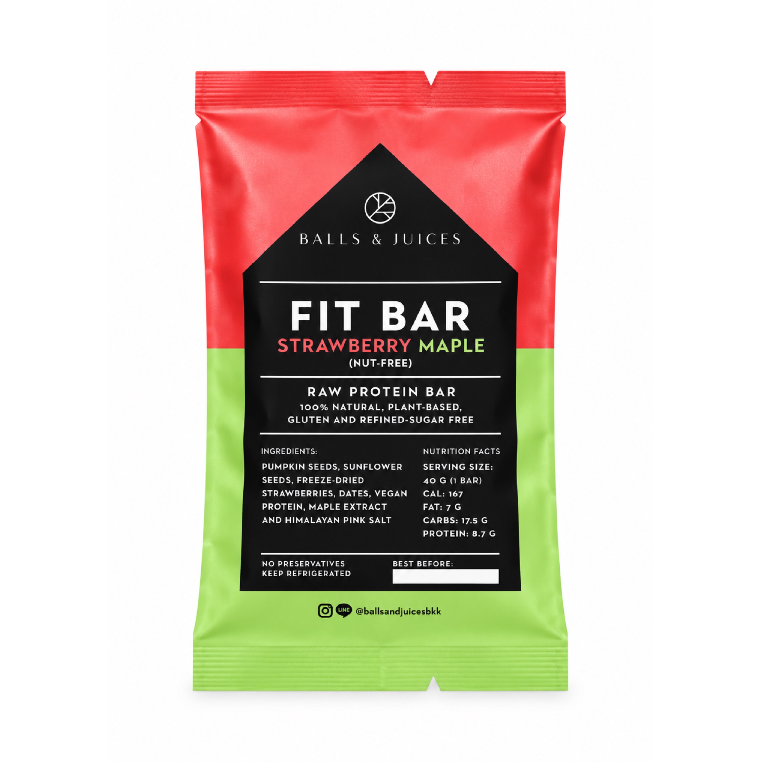 Strawberry & Maple Fit Bar (nut-free)