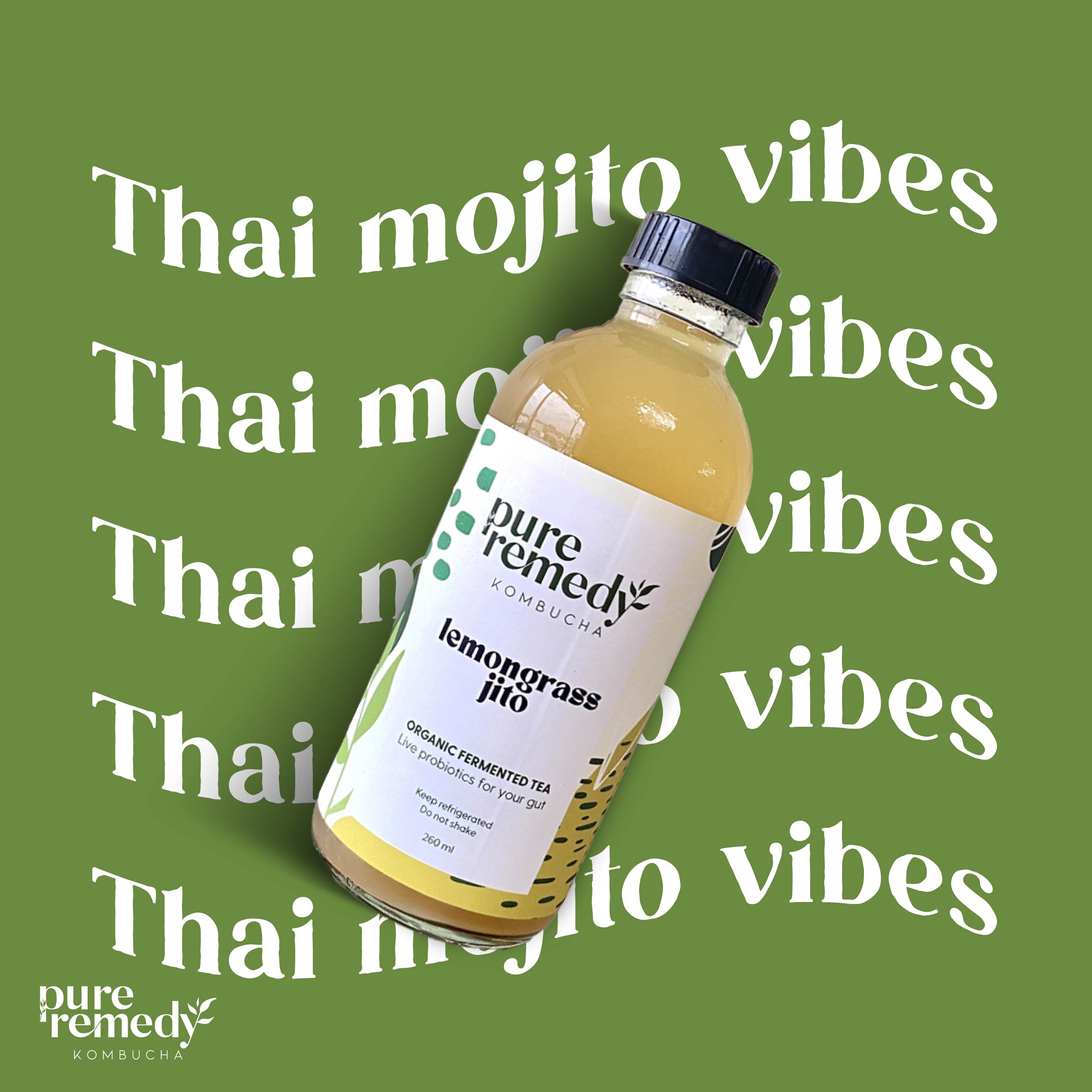 Organic Kombucha Lemongrass Jito Drink | HappyLyfe